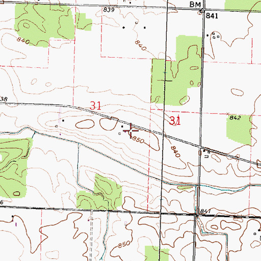 Topographic Map of Pure Country Greenhouses, OH