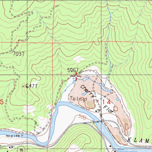 Topographic Map of Cherry Flat, CA
