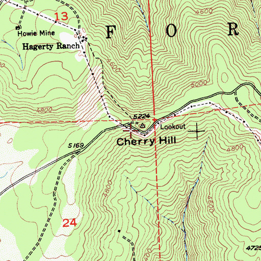 Topographic Map of Cherry Hill, CA