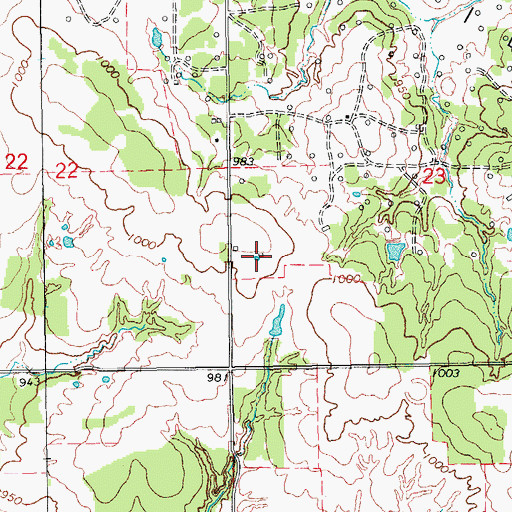 Topographic Map of Bailey Cemetery, OK