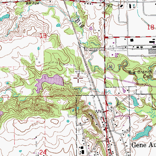 Topographic Map of Old Berwyn Cemetery, OK