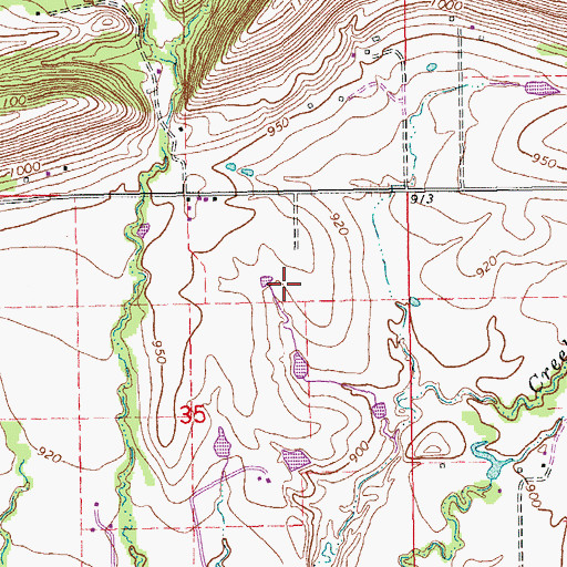 Topographic Map of Cobb Cemetery, OK
