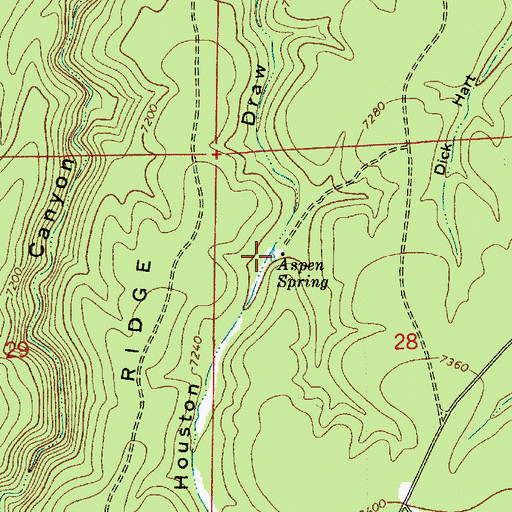 Topographic Map of Aspen Spring, AZ