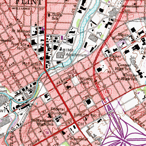 Topographic Map of Harding Mott University Center, MI