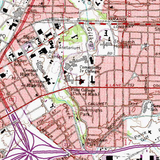 Topographic Map of Mott Library, MI