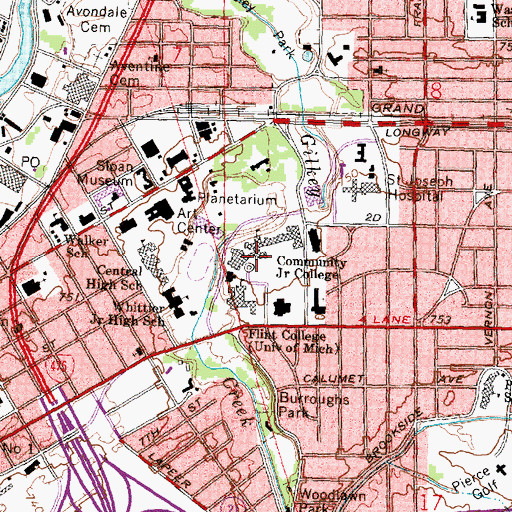 Topographic Map of Ballenger Field House, MI