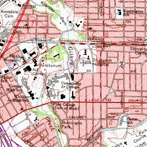 Topographic Map of Gorman Science Building, MI