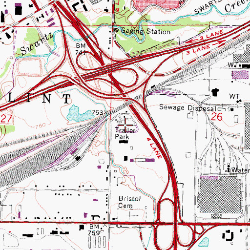 Topographic Map of West Haven Mobile Home Park, MI