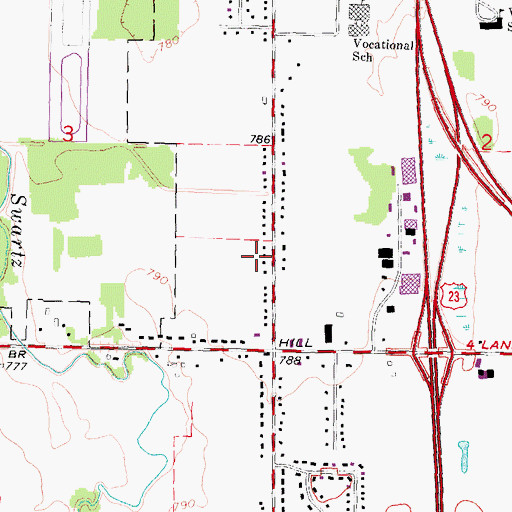 Topographic Map of Chauteau Torrey Hills Mobile Home Park, MI