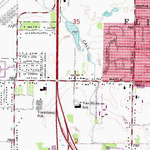 Topographic Map of Fisherman's Cove Mobile Home Park, MI