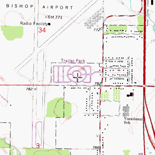 Topographic Map of Villa Estates Mobile Home Park, MI