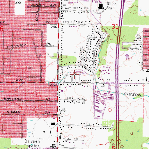 Topographic Map of Maple Grove Mobile Home Park, MI