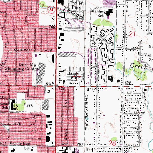 Topographic Map of Royal Mobile Home Park, MI
