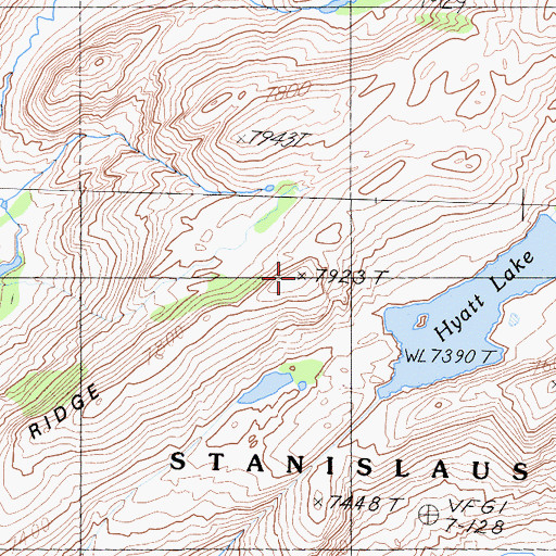 Topographic Map of Cherry Ridge, CA