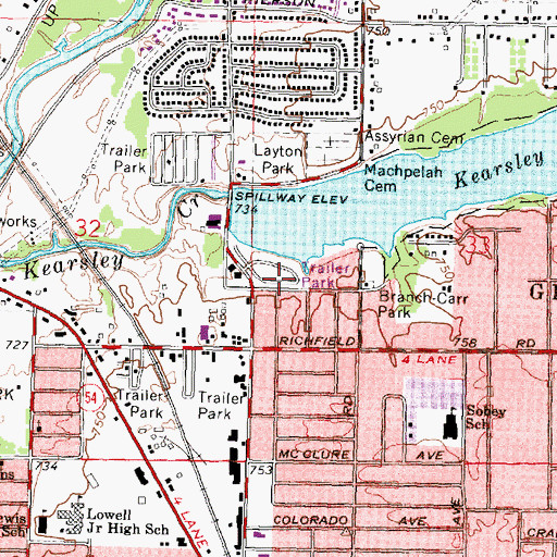 Topographic Map of Lakeside Mobile Court, MI