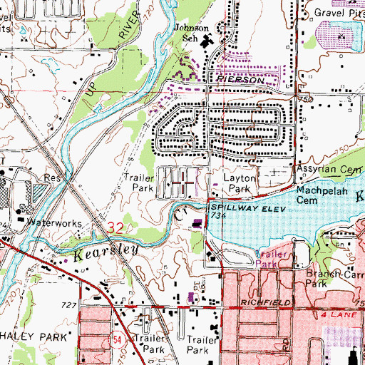 Topographic Map of Shady Acres Mobile Home Park, MI