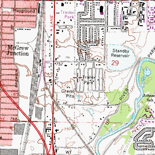 Topographic Map of Carriage Hills Mobile Home Park, MI