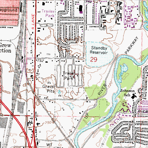 Topographic Map of Holiday Village Mobile Home Park, MI