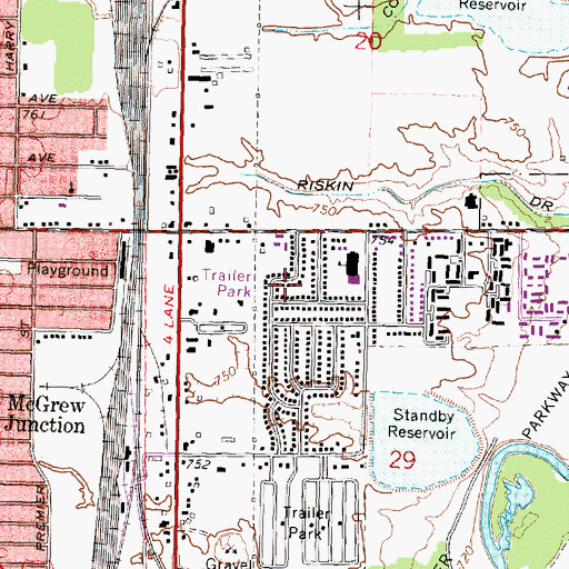 Topographic Map of Holt's Mobile Home Court, MI