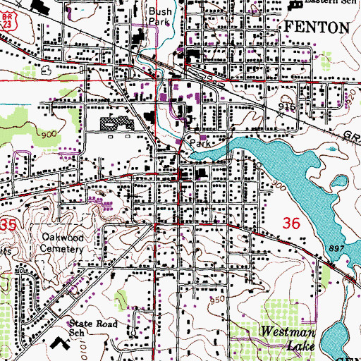 Topographic Map of Saint Jude's Episcopal Church Historical Marker, MI