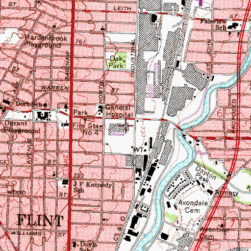 Topographic Map of Buick Motor Company Historical Marker (historical), MI