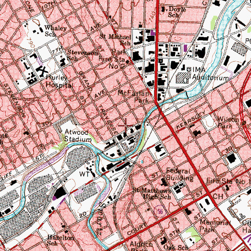 Topographic Map of Charles W Nash Historical Marker, MI