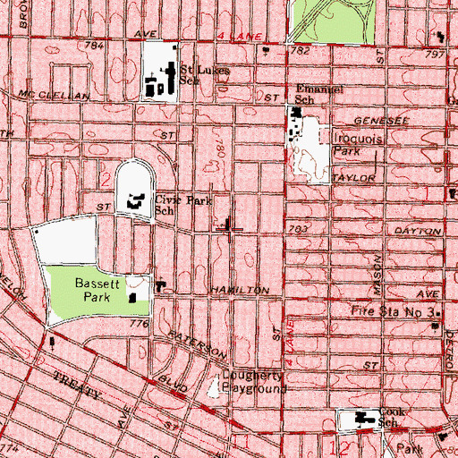 Topographic Map of Community Presbyterian Church Historical Marker, MI