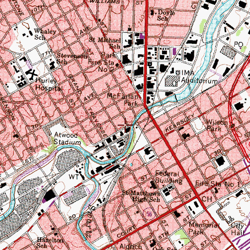 Topographic Map of Durant-Dort Carriage Factory Number One Historical Marker, MI