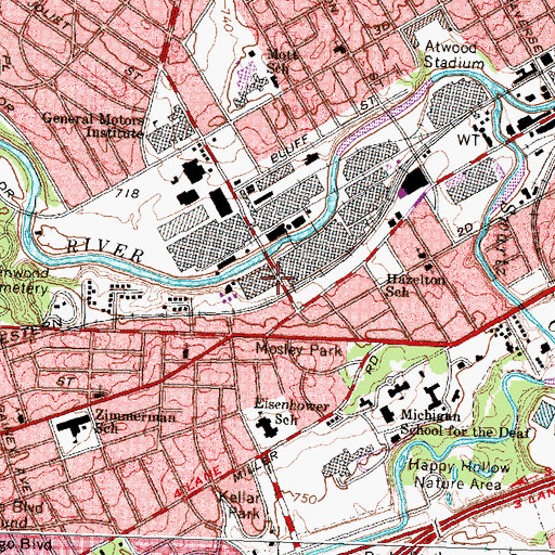 Topographic Map of Flint Sit-Down Historical Marker, MI