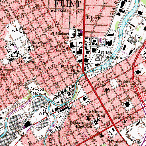 Topographic Map of Fred A Aldrich Historical Marker, MI