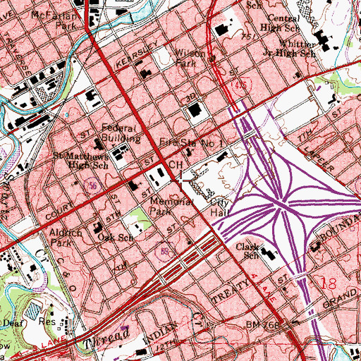 Topographic Map of The Vehicle City Historical Marker, MI