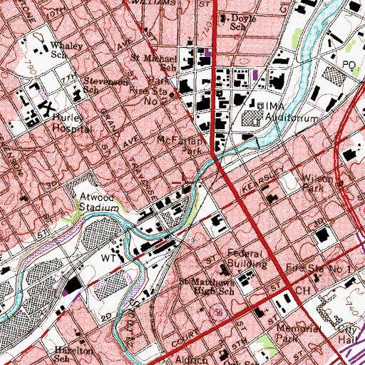 Topographic Map of Durant-Dort Carriage Company Historical Marker, MI