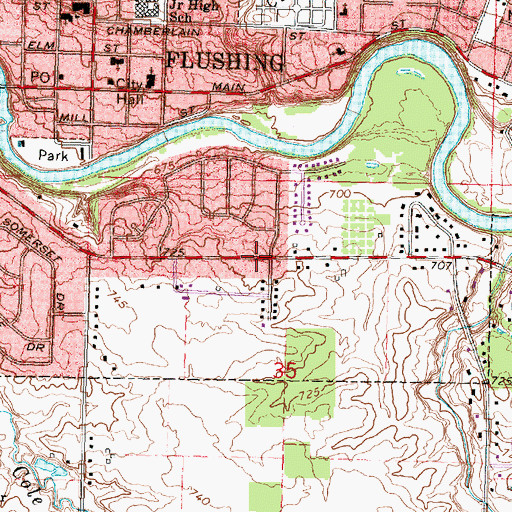 Topographic Map of Amos Woodruff House Historical Marker, MI