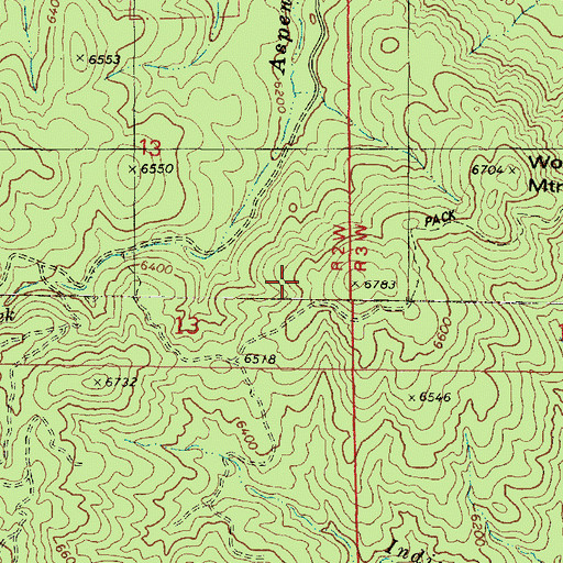 Topographic Map of Aspen Spring, AZ