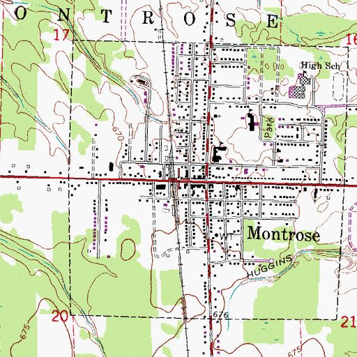 Topographic Map of Methodist Episcopal Church Historical Marker, MI