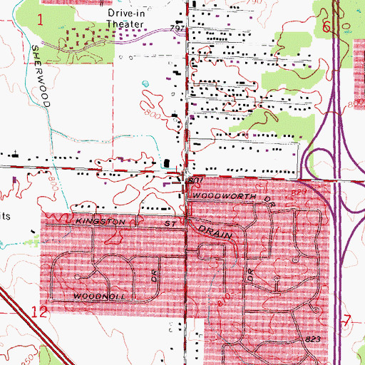 Topographic Map of Mason's Tavern Historical Marker, MI