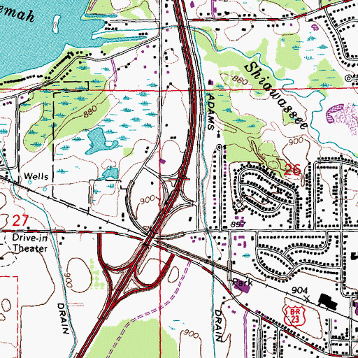 Topographic Map of Interchange 80, MI