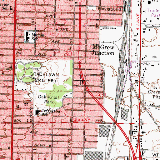 Topographic Map of Interchange 10, MI