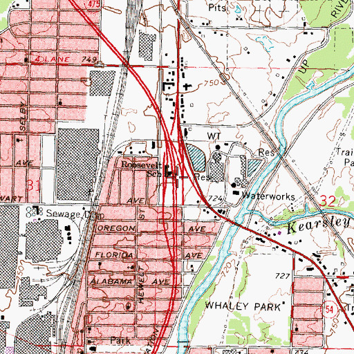 Topographic Map of Interchange 9, MI