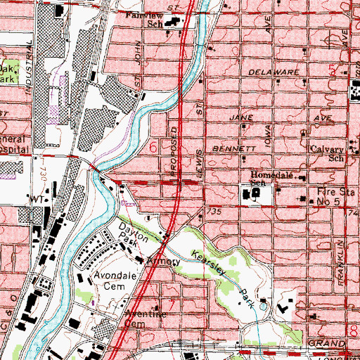 Topographic Map of Interchange 8B, MI