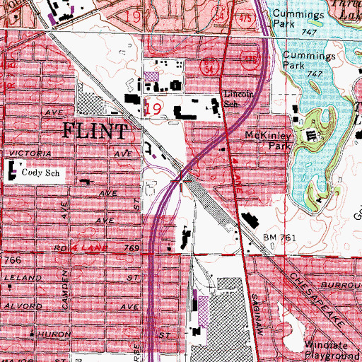 Topographic Map of Interchange 5, MI