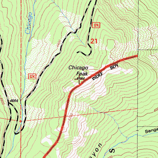 Topographic Map of Chicago Peak, CA