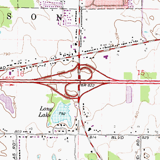 Topographic Map of Interchange 145, MI