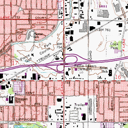 Topographic Map of Interchange 138, MI