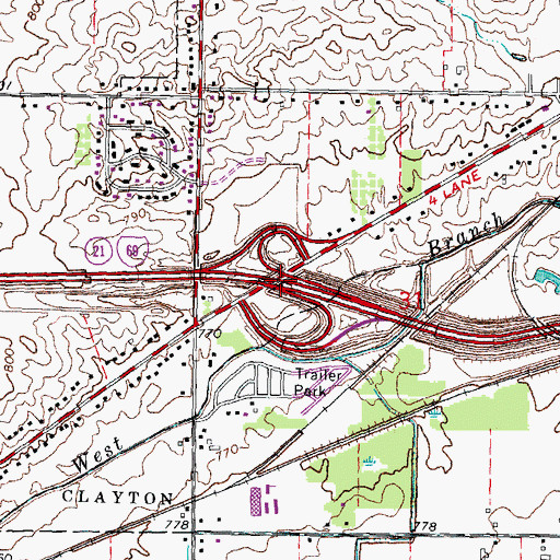 Topographic Map of Interchange 129, MI
