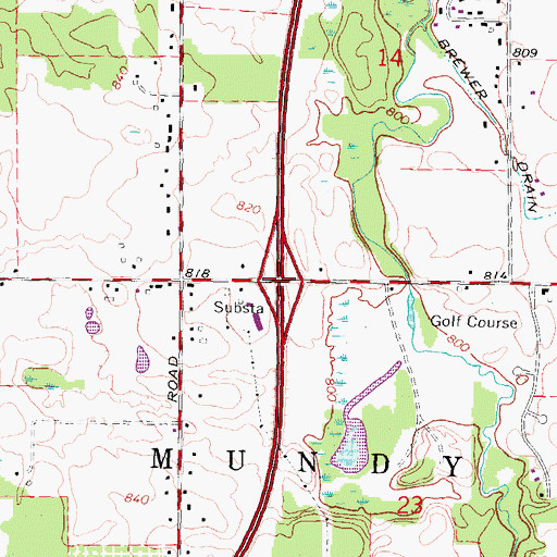 Topographic Map of Interchange 88, MI
