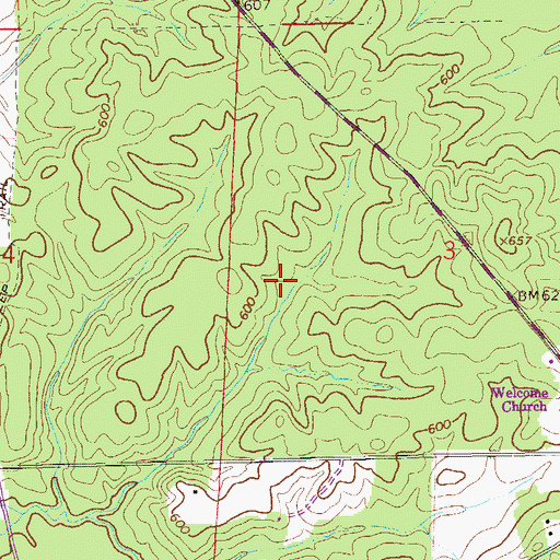 Topographic Map of Ballplay Census Designated Place, AL