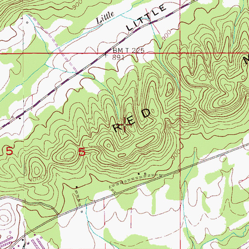 Topographic Map of Bristow Cove Census Designated Place, AL