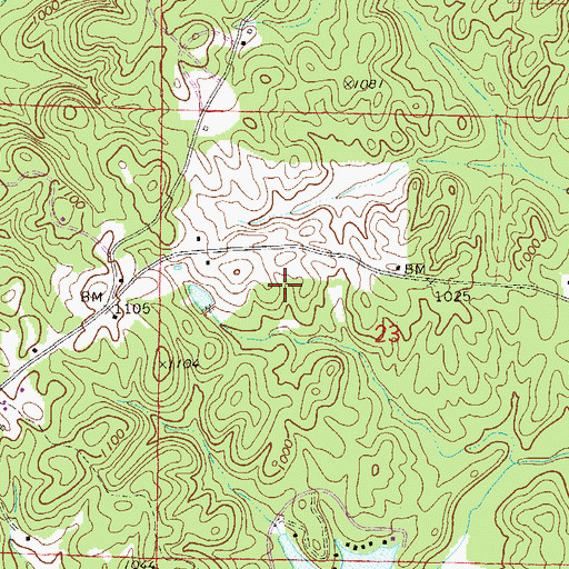 Topographic Map of Delta Census Designated Place, AL