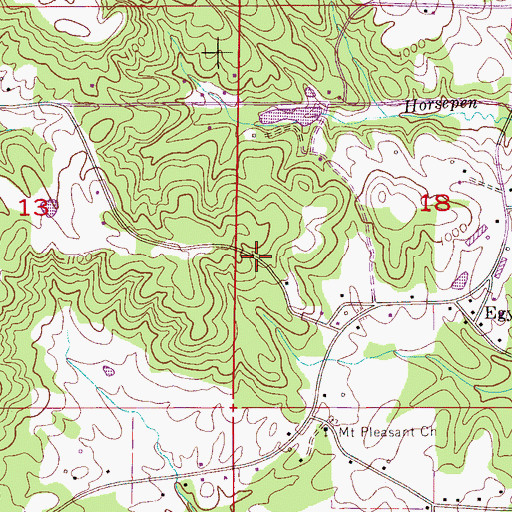 Topographic Map of Egypt Census Designated Place, AL